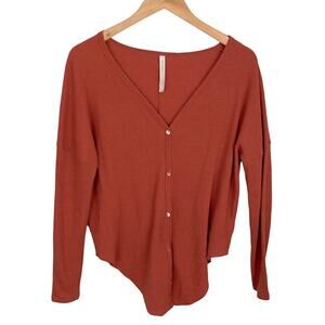 Aritiza The Group Babaton Waffle Knit Button Down Top Size S